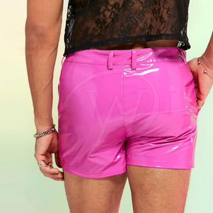 Pantalones Cortos de Cuero para Hombre Hechos a Medida, Transpirables, Estilo Urbano, Color Sólido, Secado Rápido, Cintura Media, para Gimnasio, en Pakistán - Product Image 2