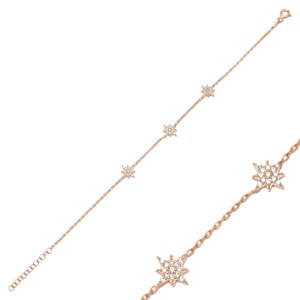 North Star Zircon Stone <b>Charm</b> Woman Bracelet Turkish Handmade Wholesale 925 Sterling Silver Jewelry - Product Image 6