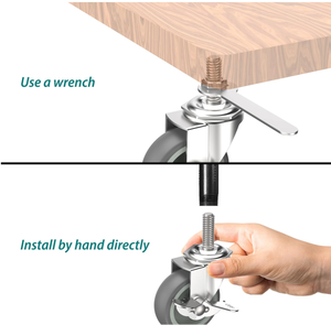 Huarui Silent less Non-Marking Grauer Kleber TPR Gummi Schwenkbare Gewindes tiel rollen Räder für Bürostuhl Spielzeug behälter - Product Image 4