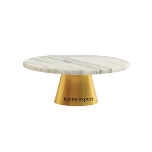 Base Redonda Decorativa para Pastel de Boda, Ecológica, de Metal Blanco con Base de Madera de Mango, Solo Lavar a Mano, Utensilios para Servir y Exhibir Pasteles - Product Image 6