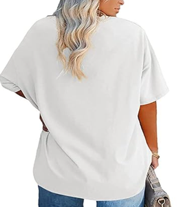 Camiseta de mujer de talla grande personalizada de gran venta, camiseta de tendencia de talla grande para mujer, camisetas de gran tamaño para la temporada de verano - Product Image 6