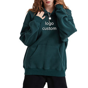 เสื้อฮู้ดกระเป๋าจิงโจ้มีฮู้ดแบบสวมหัวมีกระเป๋าโลโก้ออกแบบได้ตามต้องการแฟชั่นใหม่สไตล์ลำลองหนาสีทึบกางเกงม้า - Product Image 4