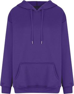 Sweat à capuche polaire surdimensionné brodé solide pour femmes de haute qualité avec poche pull à manches longues pour haut de sport de loisirs d'hiver - Product Image 1