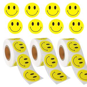 Rollo de 500 Pegatinas Divertidas y Coloridas con Caras Felices para Decoración del Hogar, Álbumes de Recortes, Pegatinas Decorativas de Vinilo para Promociones - Product Image 4