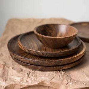 Platos de madera de alta calidad para vajilla, gran oferta, plato de cena para servir comida, platos de madera de acacia - Product Image 1