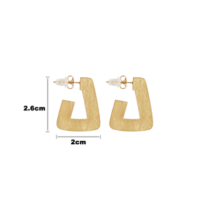 Orecchini a perno CUCOCUCA YXQ E332 in acciaio inossidabile spazzolato dorato, eleganti e alla moda, con finitura lussuosa, ideali per l'uso quotidiano - Product Image 1