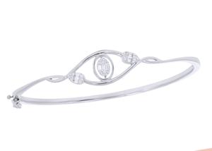 Elegance 0.25Ct Baguette & Round Diamond Moissanite Bangle en Argent Sterling Vente en Gros OEM - Product Image 2