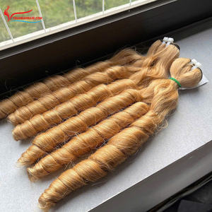 Mechones de cabello humano virgen auténtico: cutícula alineada, cabello rizado, doble estirado, vendedores de cabello vietnamitas - Product Image 2