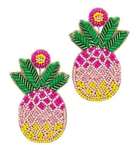Laviossa Jewelry Boucles d'oreilles en perles d'ananas faites à la main pour femmes Perle Stone Inspired India Classic by glowin fashion - Product Image 3