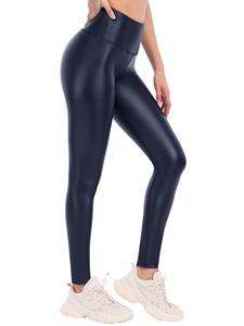 Hot Sale Outwear <b>leggings</b> Women's High Waist Elastic PU Leather Pants Yoga Fitness Breathable <b>Leggings</b> Custom Made RRI-WL-04 - Product Image 4