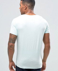 T-shirt de sport pour homme en coton premium, coupe ajustée, col en V, style streetwear, logo personnalisé, OEM ODM, coupe ample, faible MOQ, directement de l'usine - Product Image 2