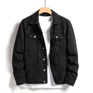 Homme แจ็กเก็ตผ้าฝ้ายสีดำมีกระเป๋าปิดด้วยกระดุมเสื้อแจ็คเก็ตลำลองแขนปกติ - Product Image 1