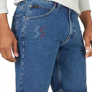 กางเกงขาสั้นผ้ายีนส์สีทึบแบบสั้นทันสมัยสำหรับฤดูร้อนดีไซน์ใหม่สไตล์ไฮสตรีทสไตล์ไฮสตรีทแบบแห้งเร็วสีฟ้ากำหนดสีได้เองบริการ OEM - Product Image 4