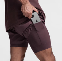 Shorts de course athlétiques personnalisés en gros pour hommes, en nylon et élasthanne, respirants, avec cordon de serrage, taille mi-haute, fermeture éclair, séchage rapide, 4 directions