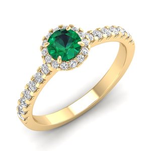 แหวนหมั้นเพชรโมอิสซาไนต์คุณภาพสูง REYES ทำจากเงินแท้ 925 ประดับพลอยมรกต งานจิวเวลรี่สั่งทำพิเศษ ของขวัญสำหรับผู้หญิง - Product Image 2