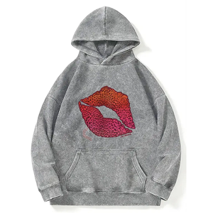 Sweat à capuche surdimensionné avec logo personnalisé poids lourd 100% coton éponge française épais Vintage en détresse soleil délavé Boxy Fit sweat à capuche délavé à l'acide - Product Image 6