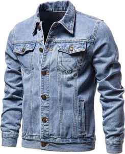 Veste en jean classique pour homme Rixo Enterprises |   Chemise décontractée en coton écologique à boutonnage simple avec logo pour l'automne - Product Image 3