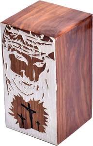 Rosewood Urn for Human Ashes - Cetlic cross And jesus Face Wooden <b>Box</b> - Personalized Cremation Urn for Ashes Handcrafted <b>Large</b> - Product Image 4