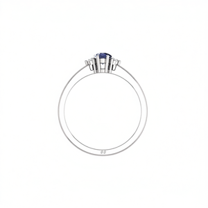 Anello di Fidanzamento Classico con Tanzanite Naturale Taglio a Pera 6x4 e Topazio Bianco, Gioiello Raffinato per Donne - Product Image 2