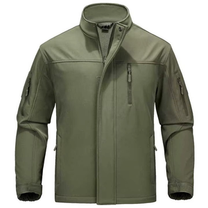 Veste de bombardier Softshell en toile extérieure résistante à l'eau avec poches à glissière Matériau coupe-vent Design à coupe réglable pour hommes - Product Image 1