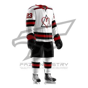 Vente en gros de kit d'uniforme de hockey sur glace Service OEM Logo d'équipe personnalisé Vêtements de sport en tissu respirant à séchage rapide - Product Image 2