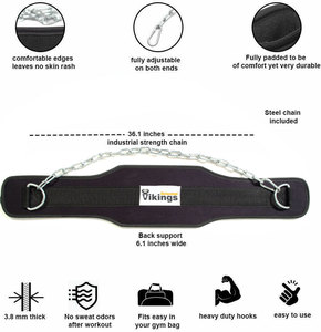 Custom Eva Weightlifting Dipping <b>Belts</b> with <b>Chain</b> - Product Image 6