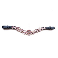 Kustom kristal kualitas tinggi Mega Bling kuda kulit alis Band buatan tangan semua ukuran | Grosir kuda bling browbands