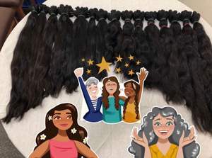 Extensions de cheveux à cuticule alignée, machine à double trame Remy, lots indiens originaux de 1kg, style vague grande soyeuse, vierge 100% - Product Image 2