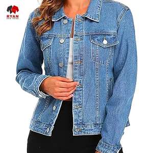 Chaqueta vaquera acolchada para mujer Ryan Pro Gear con bordado de logotipo personalizado de tela transpirable - Product Image 3