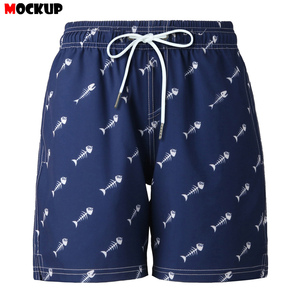 Pantalones cortos de baño ecológicos para hombre con estampado digital personalizado 100% poliéster forro con cordón impermeable-Diseña tus propios pantalones de playa - Product Image 6