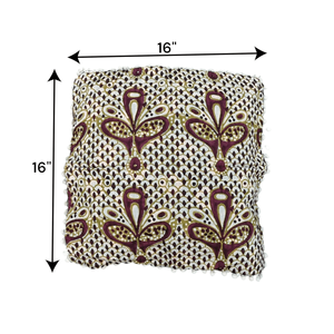 Juego de 5 Fundas de Cojín, Fundas de Almohada Decorativas de 16x16, Diseño Floral Étnico con Impresión Digital, Cuadradas, de Lujo, para el Hogar, para Sofá, Cama - Product Image 4
