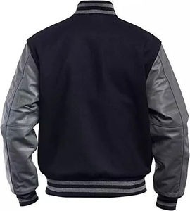 Personalizado para hombre Casual Letterman estilo Varsity Chaquetas Chaqueta para los hombres de invierno Stand Collar mangas de cuero frente Logo Mega Empire - Product Image 4
