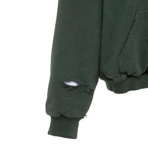 Personnalisé blanc Vintage hommes lavé à l'acide plaine teint hiver 100% coton vieilli pull à capuche avec Sun Fade - Product Image 3