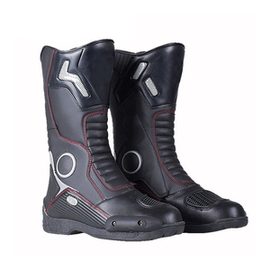 Wholesale Customised Black Racing Moto <b>Boots</b> Latest Winter Flat Design <b>Waterproof</b> Genuine PU Leather Knee-High Sports Shoes - Product Image 1
