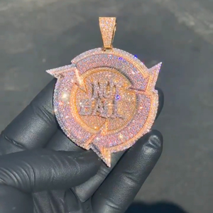 Lujoso Colgante Hip Hop de Plata de Ley con Moissanita de 30 Quilates, Estilo Diamante, Chapado en Oro Rosa, Joyería Personalizada - Product Image 1