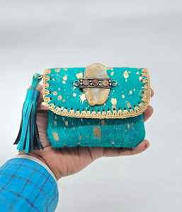 Designer <b>Clutch</b> Purse Premium Quality Beaded Thread Embroidery Decorative Women Purse For <b>Weddings</b> And Celebrations - Product Image 3