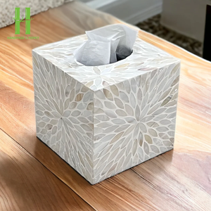 La última caja de pañuelos de nácar, servilletero hecho a mano, caja de pañuelos con incrustaciones de fregona de lujo, la más vendida al por mayor de Vietnam - Product Image 2