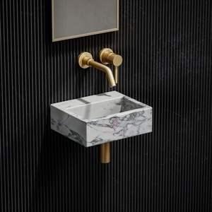 Lavabo en marbre foncé Emperador <span class=keywords><strong>de</strong></span> qualité supérieure, évier en pierre naturelle, meuble <span class=keywords><strong>de</strong></span> <span class=keywords><strong>salle</strong></span> <span class=keywords><strong>de</strong></span> bain moderne <span class=keywords><strong>de</strong></span> luxe, lavabo design - Product Image 3