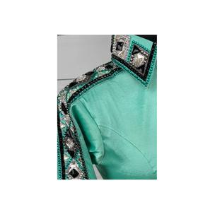 Premium Western Green Color Bling Show Camisas y chaqueta Material de vidrio Chaqueta hecha a mano Colores surtidos Diseño surtido al por mayor - Product Image 4