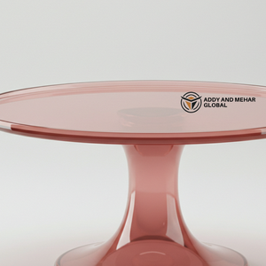 แท่นวางเค้กเรซิ่นทรงกลมสีชมพูสุดหรูทำด้วยมือสำหรับการนำเสนอขนมที่มีสไตล์ - Product Image 5