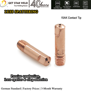 Puntas <span class=keywords><strong>de</strong></span> Contacto <span class=keywords><strong>de</strong></span> Cobre para <span class=keywords><strong>Soldadura</strong></span> MIG M6*25 para Antorcha 15AK con Ciclo <span class=keywords><strong>de</strong></span> Trabajo del 60% y Compatibilidad con <span class=keywords><strong>Gas</strong></span> CO - Product Image 5