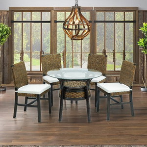 ชุดโต๊ะรับประทานอาหารหวายทำมือขายดี พร้อมท็อปกระจก ดีไซน์ทันสมัยจากอินโดนีเซีย-โต๊ะยาวสำหรับรับประทานอาหารที่บ้าน - Product Image 2