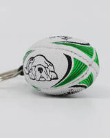 Porte-clés avec logo d'entreprise et d'entreprise personnalisé, entièrement imprimé sur du caoutchouc, design de porte-clés rugby avec options personnalisées