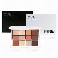 Palette de fards à paupières irisés roses avec logo personnalisé, 12 fards multi-finitions, pour la création de marques de distributeurs