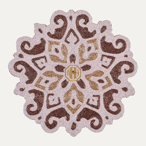 Handmade Classic European Table <b>Mats</b> Eco-Friendly Mother of Pearl Shell with Beads for Tea and Coffee Cups - Product Image 4