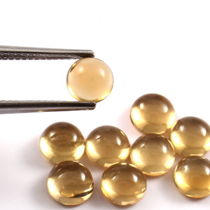 7X7MM AAA Jaune Naturel Citrine Cabochon Excellente Coupe Flatback Semi-Précieux À La Main En Vrac Fabrication De Bijoux En Gros Lot - Product Image 2