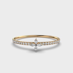 IGI Certified Lab Grown Round & Marquise Cut Diamond Butterfly Bangle in 9K Yellow / White & Rose Gold Designer Bracelet - Product Image 5