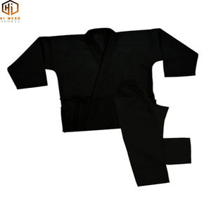 La ropa de algodón/poliéster de artes marciales para hombre más vendida, trajes de Karate de Color negro, ropa de entrenamiento, uniformes Gis - Product Image 6