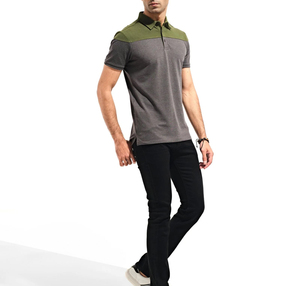 เสื้อเชิ้ตผู้ชายผ้าถักเนื้อผ้า PK ทนทาน 100% ผ้าฝ้าย ทรงหลวม สวมใส่สบาย ระบายอากาศได้ดี แขนสั้น - Product Image 5