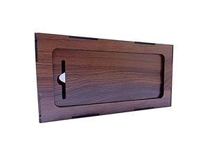 Cubierta de caja de pañuelos de madera rectangular con cierre inferior magnético Caja de pañuelos de madera hecha a mano de lujo con trabajo de incrustaciones de latón - Product Image 6